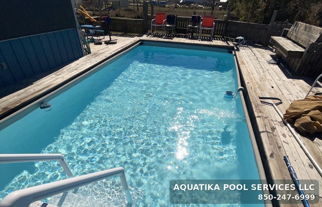 Lap pool cleaned and chemically balanced by Aquatika Pool Services